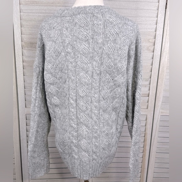 PRIMARK Oversized Cableknit Crewneck Sweater Gray-Medium - Picture 2 of 2